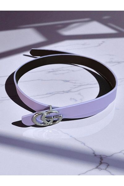 GLOW LUXE Stylish Buckle Lilac Color Belt