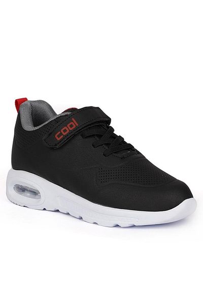 Cool 25C.Cross Black Velcro Orthopedic Air Sole Boys' Sports Shoes