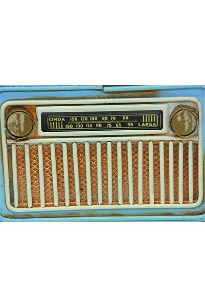 Kuzey Tacı Mini Dekoratif Metal Nostaljik Radyo Modeli Mavi Vip