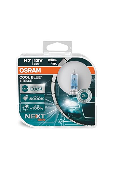 Generic OSRAM COOL BLUE® INTENSE H7، سطوع أعلى بنسبة 100%، حتى 5000 كلفن، مصب...
