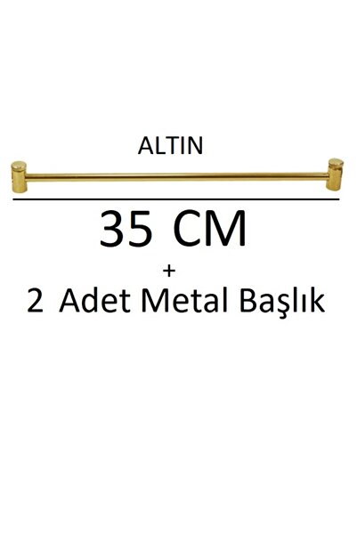 VENTİ PERDE ALTIN SARISI METAL BRİZ ÇUBUĞU 1 ADET + BAŞLIKLARI