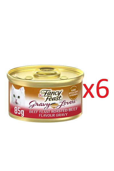 Fancy Feast Cat Food Beef with Gravy - 85g x 6pcs