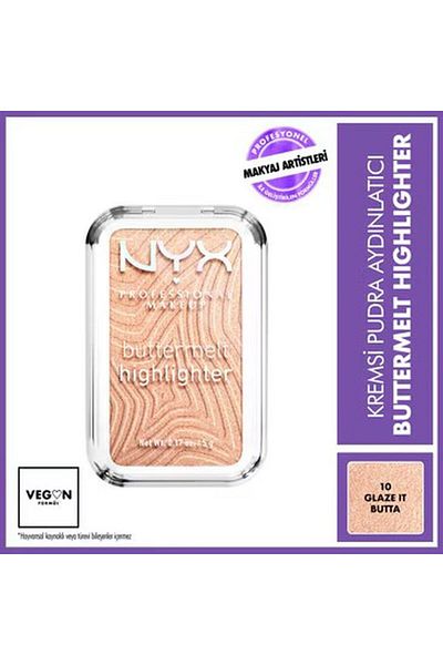 NYX Buttermelt Highlighter Creamy Powder Illuminator 10 Glaze It Butta