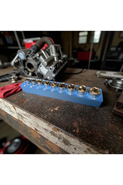 GÜÇLÜKOL 9-19 mm Socket Wrench Set Organizer – Practical and Durable Socket Holder Stand