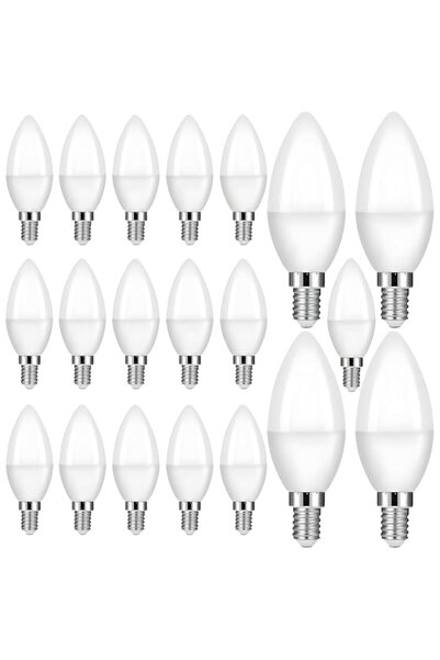 Generic لمبة ليد صغيرة 7 وات، مصابيح شمعة صغيرة E14، غير قابلة للتعتيم، عبوة ...