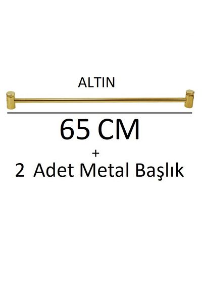 VENTİ PERDE Golden Yellow Metal Brush Bar 1 Piece + Heads