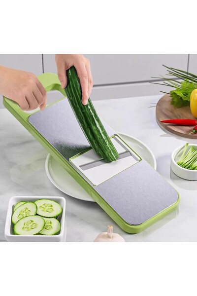 Flippy Flippy 7-Piece Set, For Cutting and Shredding Vegetables, Household Use, Stainless Steel, Gray-Green