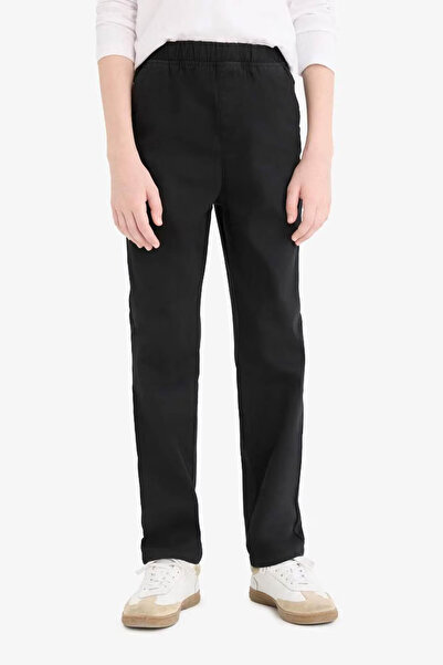 DeFacto Straight Leg Gabardine School Black Boy's Trousers T8850A6/Bk81