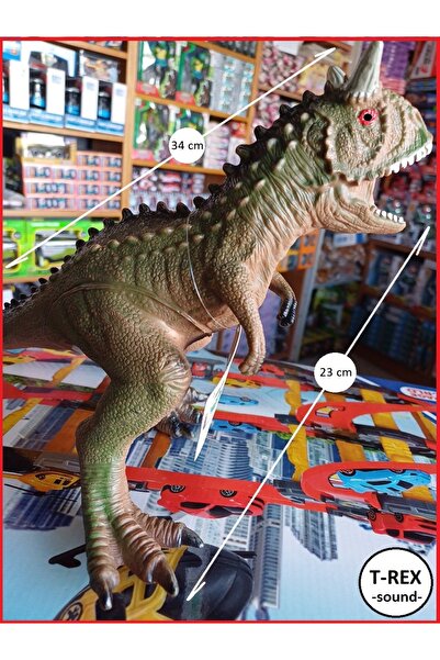 OYUNCAKSAHİLİ Dinazor Büyük Boy Trex Sesli Kırılmaz Oyuncak 34x23cm Jurassic Park Tyrannosaurus Raptor Dinozor