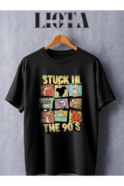 Vordevia تي شيرت أبيض مطبوع من التسعينيات