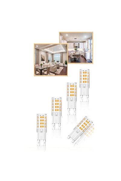 Generic مجموعة من 5 مصابيح ليد بمقبس G9 من Sweet Seven، مصباح هالوجين بديل أب...