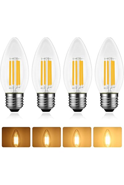 Generic 4W E27 LED Filament Candle Bulb, E27 Edison Screw ES LED Vintage Fila...