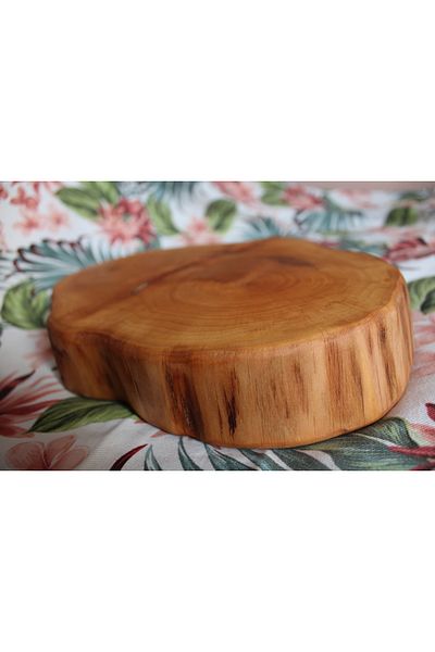 FİRUZ WOOD Handmade Natural Alder Decorative Log Slice (30-35 cm)