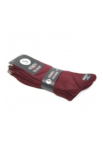 OEM Men's Cotton Socks, Bordeaux Color, Set of 5 Pairs, Seamless 43-46