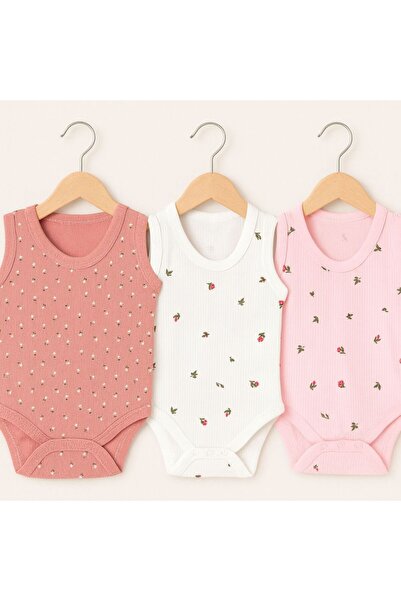 Nayinom 100% Cotton 3-Piece Baby Bodysuit Body Set with Report Tulip and Flow...