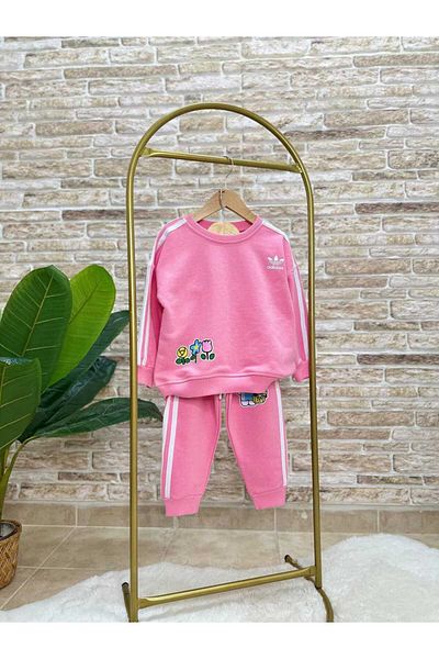 Karan Kids Girl's Back Print Detailed Bottom Top Set