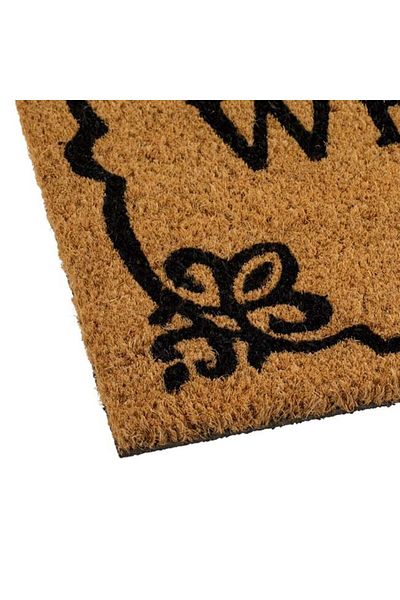 TOPI TOY Brown entrance mat, black pattern on the edge, Welcome message, 60×40 cm