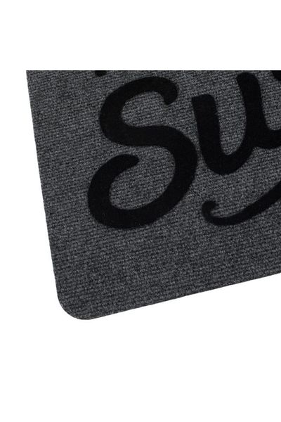 TOPI TOY Entrance mat, carpet type, black with gray, Home Sweet Home message, 60×40 cm