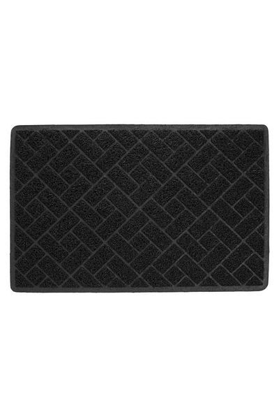 TOPI TOY Entrance mat, black, flowers, terry, with pattern, 60×40 cm