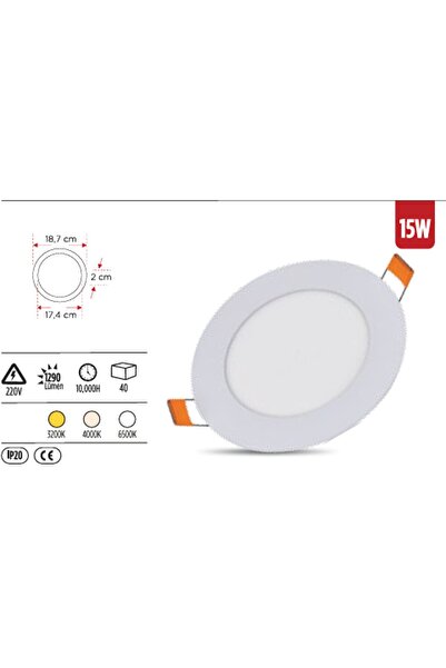 YCL ALP 1015 15W Yuvarlak Sıva Altı LED Panel – Beyaz Kasa-6500K BEYAZ IŞIK