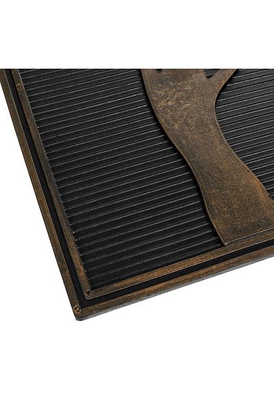 TOPI TOY Entrance door mat, rubber, with message and pattern, 75 x 45 cm, black