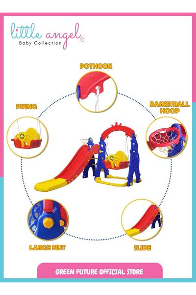 LITTLE ANGEL -Kids Slide And Swing 3-In-1 Activity Playset