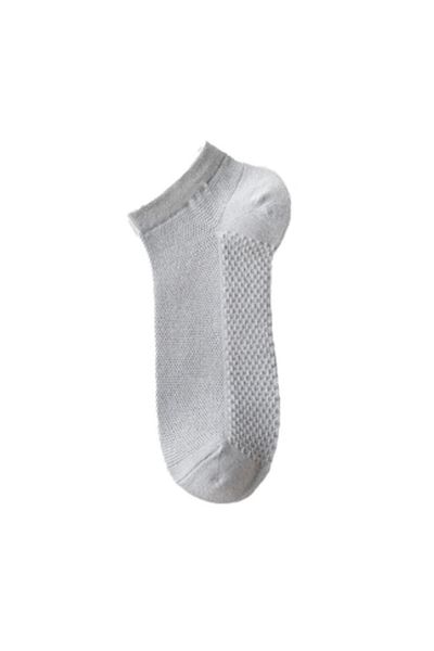 OEM Set of 3 men's socks, short, thin, light and comfortable, cotton, light grey, 38-44 EU