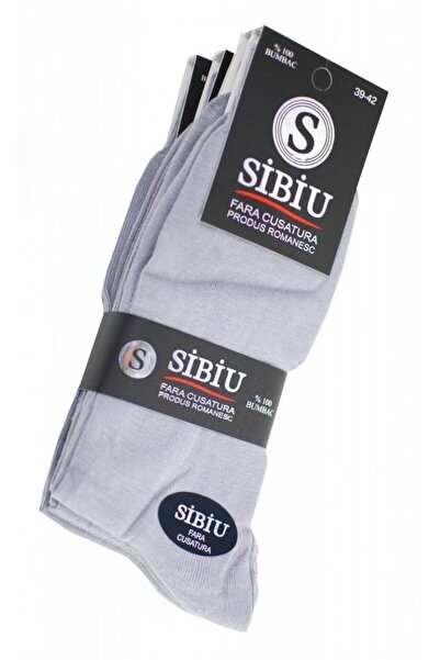 OEG Men's Cotton Socks, 5 Pairs Without Seams, Light Grey 43-46