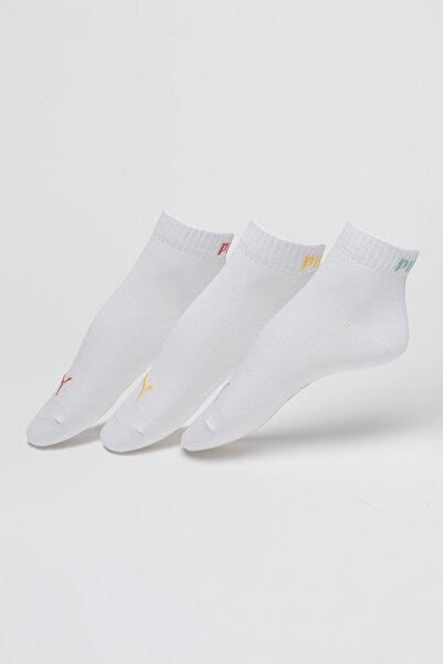 Puma Unisex short socks set with logo details - 3 pairs, Optical white, Size 35-42