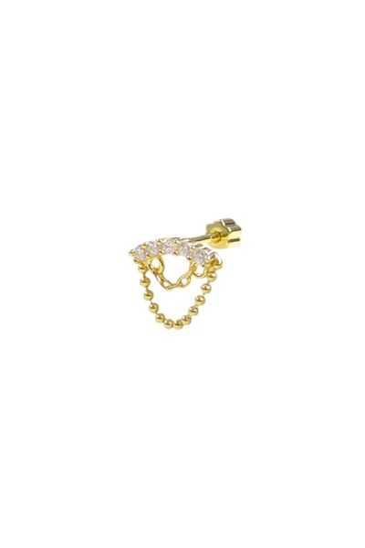 Güler Yüzlü Silver SALLANTILI SIRATAŞ GÜMÜŞ TRAGUS PIERCING - ALTIN SARI