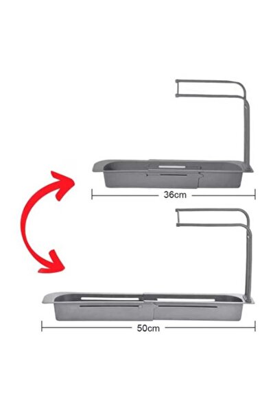 OEM Suport organizator chiuveta, extensibil, gri, 36-50x8.5x27cm