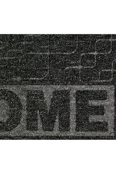 TOPI TOY Decorative entrance door mat, rubber, inscribed message, black with gray, 75X45 cm
