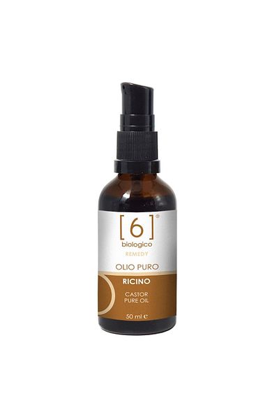6biologico 100% pure castor oil - 50 ml - hydration, protection and strengthening for hair, skin and nails