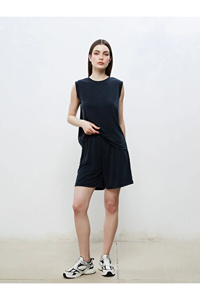 LC Waikiki Soulife Black Women's Shorts with Elastic Waist Modal Blend