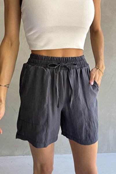 Ulino Loose Cut Elastic Waist Shorts with Top Pocket