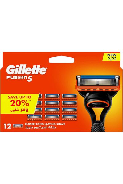Gillette Fusion5 Men's Refillable Razor: 12 Blade Refills