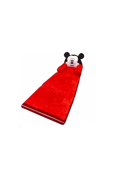 OEM Fotoliu extensibil pentru copii, Mickey, 3 secțiuni, negru/roșu