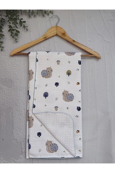 Minim Cute Snail Pique Muslin Blanket 100X100