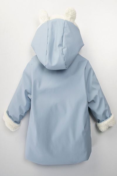 PODİUM GİYİM New Season Cute Bear Soft Fabric Winter Fur-Lined Fleece-Lined Hooded Pocket Water Repellent Coat