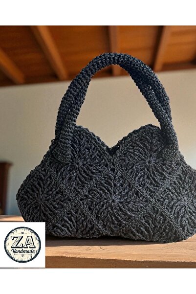 ZAHandmade Model de geantă cu închidere cu capsă, model mozaic realizat manual