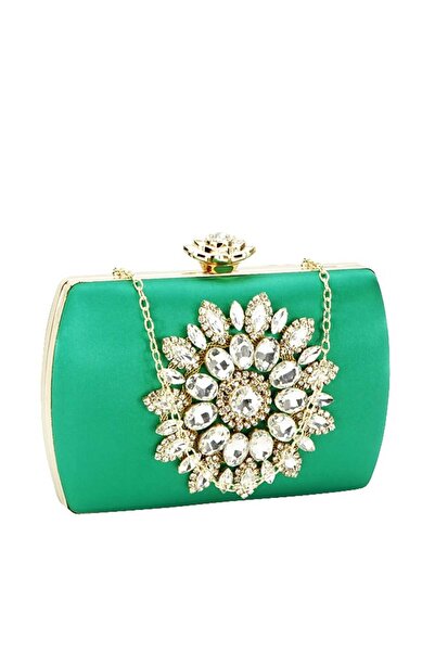 SOFILINE Poșetă tip plic cu broșă BRS-210 06 Verde