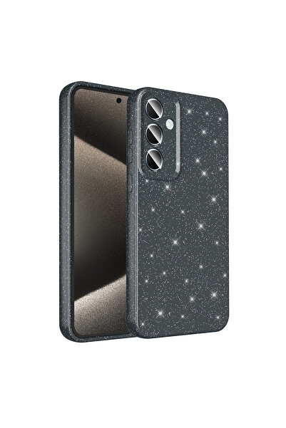 zore Galaxy A55 Case Glitter Luxury Cotton Cover with Camera Protection - Gray