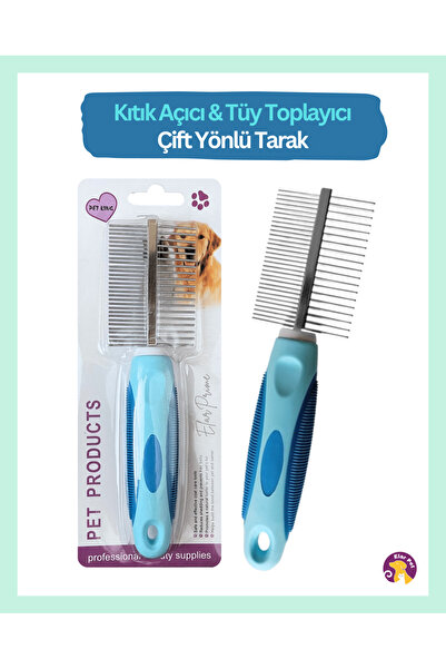 Pet Products Kedi ve Köpek için Çift Taraflı Kıtık Açıcı Tarak | Plastik Sapl...