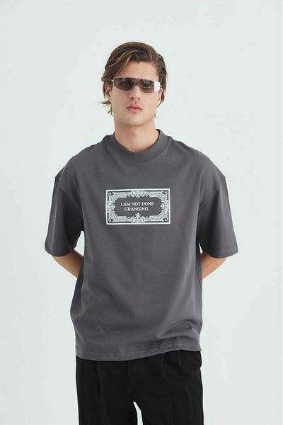 Saw Ethnic Pattern Detailed Stone Oversize Tshirt 4766