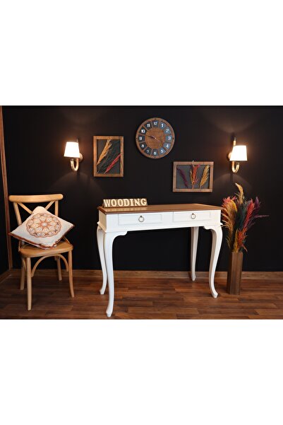 Wooding Mobilya 120 Cm Çekmeceli Masif Beyaz Natürel Dresuar