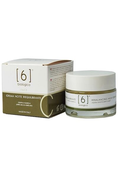 6biologico Crema de noapte pentru ten uscat, reechilibranta, anti-imbatranire, cu Jojoba si Sunatoare, vegan, 6