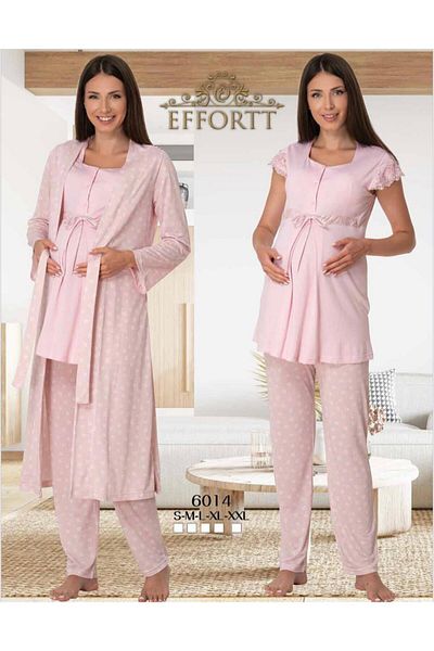 EM&FA TEKSTİL Pregnant Maternity Pajama Set with Robe