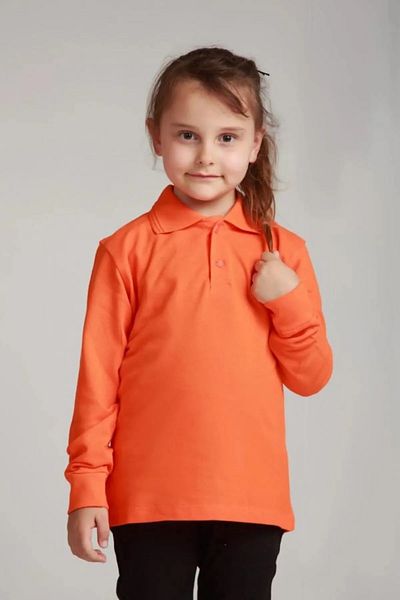 Zeta Group Long Sleeve Polo Collar Casual 2 Button Adult Orange T-Shirt - Orange - Ilc2.Umj-Ufz-Btur-Yet