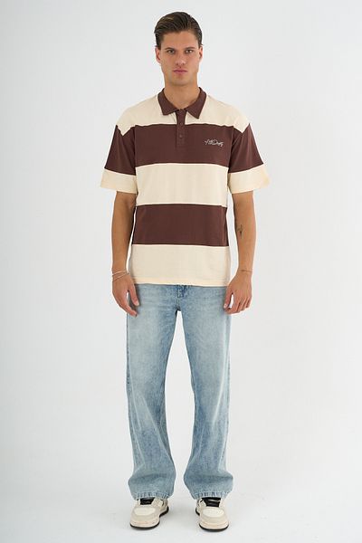 Redline Fashion Men's Comfort Fit Coffee Polo Neck T-Shirt