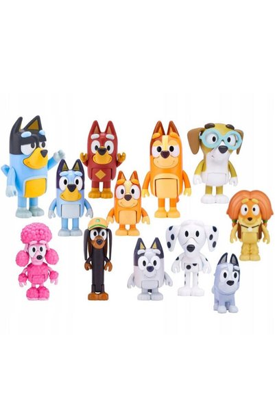 OEM Set 12 jucării Bluey, din serialul animat Bluey și Bingo, PVC, 5 cm - 8 cm, Reglabil